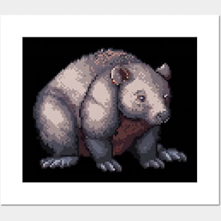 Wombat in Pixel Form Posters and Art